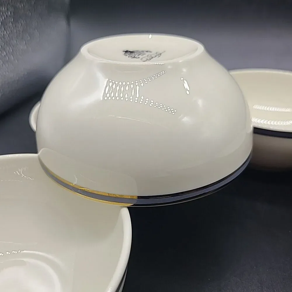 Pickard Set (6) BOWLS Fruit Dessert Snack Gray Gold Rim 4.5